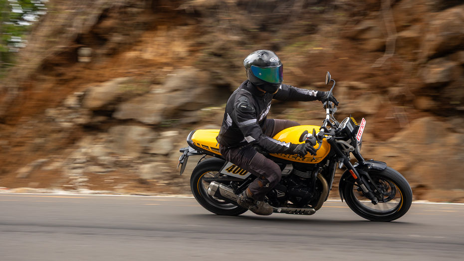 Triumph Tracker 400 Riding Shot