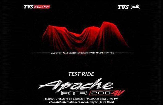 TVS Apache 200 spotted in matte black