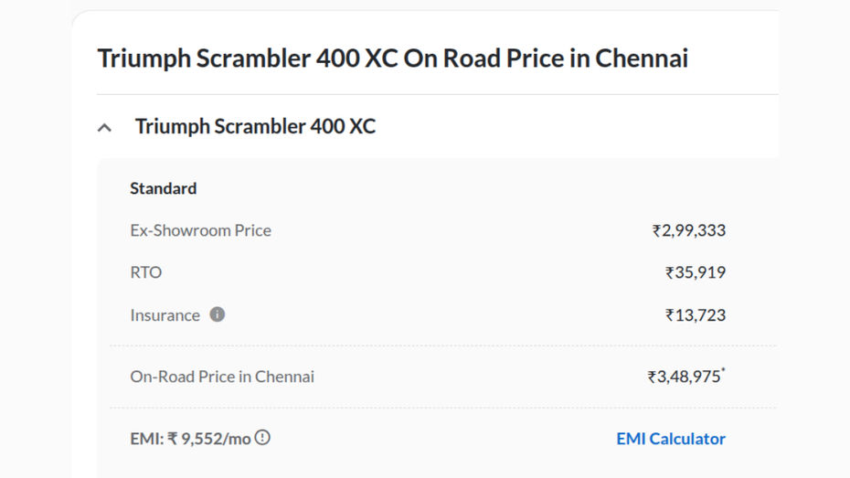 chennai price