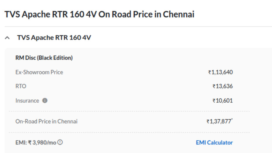 On Road Price In Chennai On Road Price In Chennai