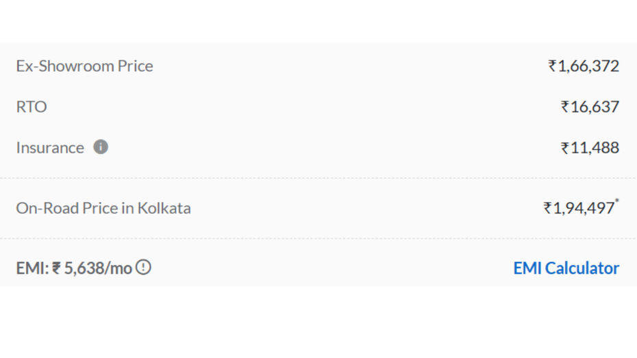 On Road Price In Kolkata