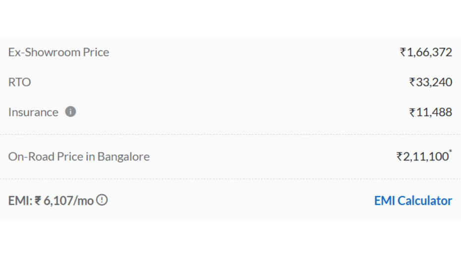 On Road Price In Bengaluru