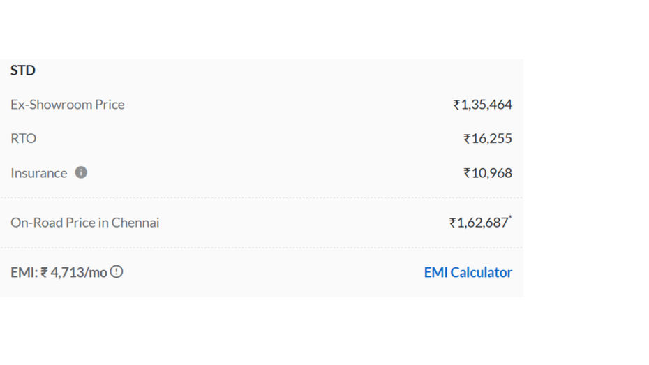 chennai onroad price