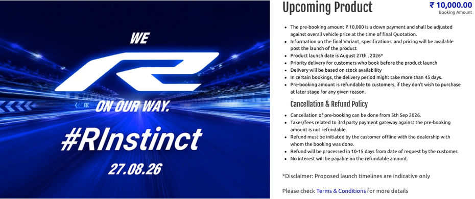 Yamaha R2 bookings
