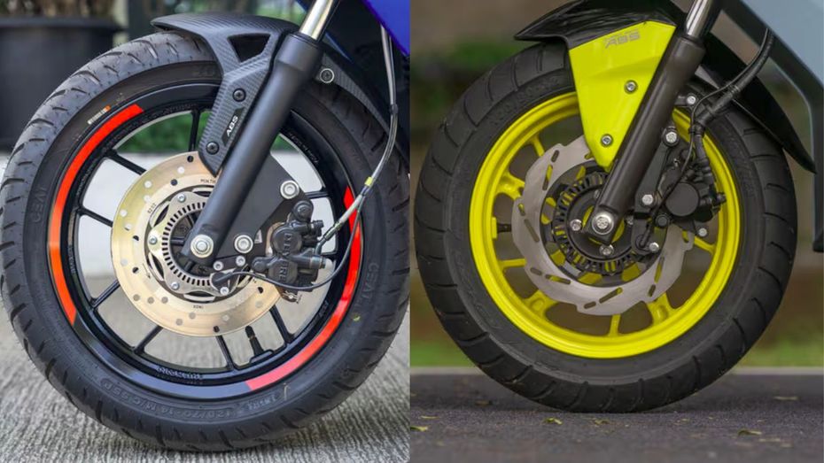 Aprilia SXR GT 175 vs TVS Ntorq 150 Front Disc Brake Aprilia SXR GT 175 vs TVS Ntorq 150 Front Disc Brake
