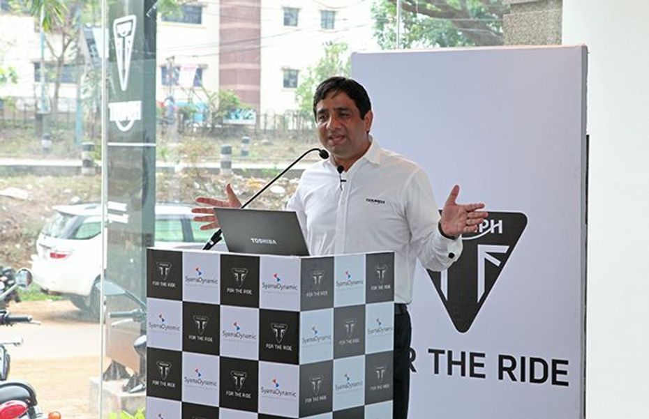 Mr Vimal Sumbly,MD,Triumph Motorcycles India on a Storm Mr Vimal Sumbly,MD,Triumph Motorcycles India on a Storm