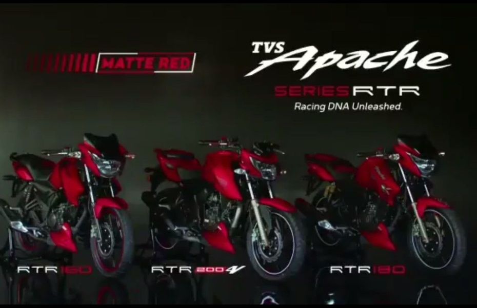 Apache Rtre TVS Launches The Apache RTR Series In New Matte Red Colour | BikeDekho