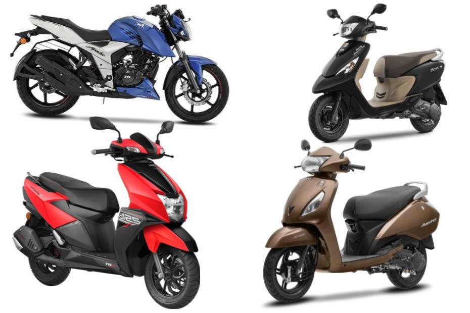 Colour options for TVS two-wheelers