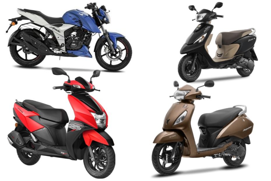 Colour options for TVS two-wheelers