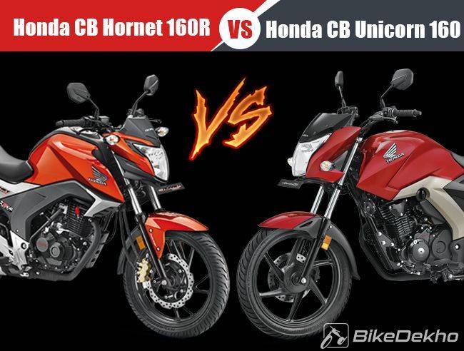 Honda CB Hornet 160 vs Honda CB Unicorn 160