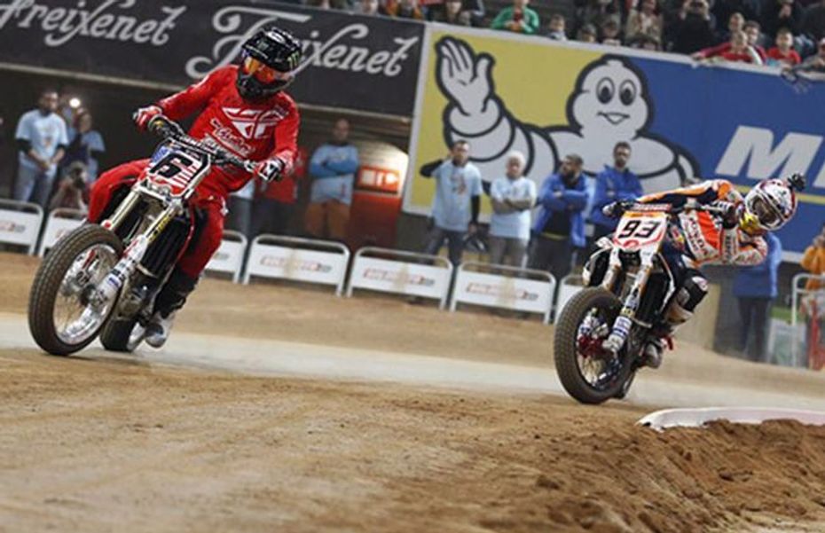 Brad Baker (6) and Marc Marquez (93 Brad Baker (6) and Marc Marquez (93