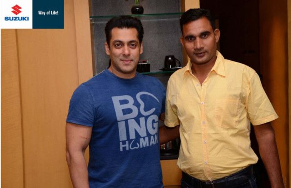 Salman Khan meets the winner of â??GET YOUR KICK WITH SUZUKIâ?? CONTEST Salman Khan meets the winner of â??GET YOUR KICK WITH SUZUKIâ?? CONTEST