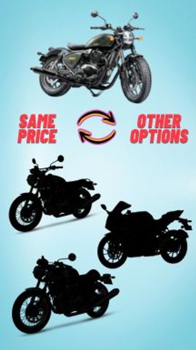 Instead of the Royal Enfield Shotgun 650, you can get a 650cc cruiser, roadster or cafe racer. You can even get a naked 250 with a dirt bike or a Royal Enfield with a sports bike!